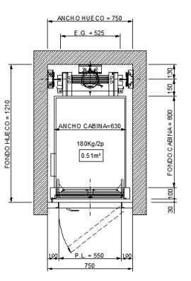 plano ascensor hidraulico asmon 2